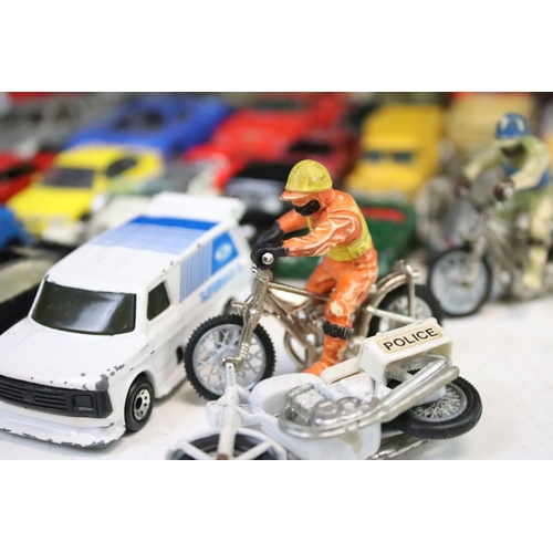 1473 - Quantity of play worn diecast models from the mid 20th C onwards to include Britains Motorbikes, Din... 