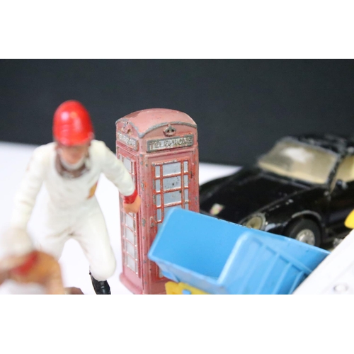 1473 - Quantity of play worn diecast models from the mid 20th C onwards to include Britains Motorbikes, Din... 