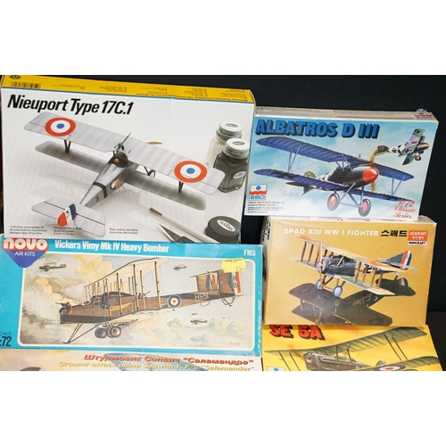 326 - 16 Boxed & unbuilt plastic model plane kits, mostly 1:72 scale, to include Esci, Novo, Eastern Expre... 