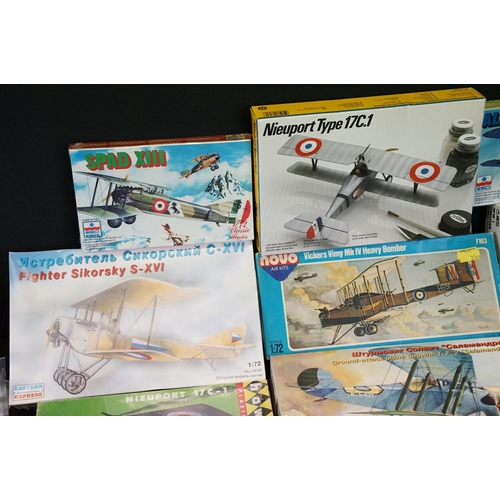 326 - 16 Boxed & unbuilt plastic model plane kits, mostly 1:72 scale, to include Esci, Novo, Eastern Expre... 