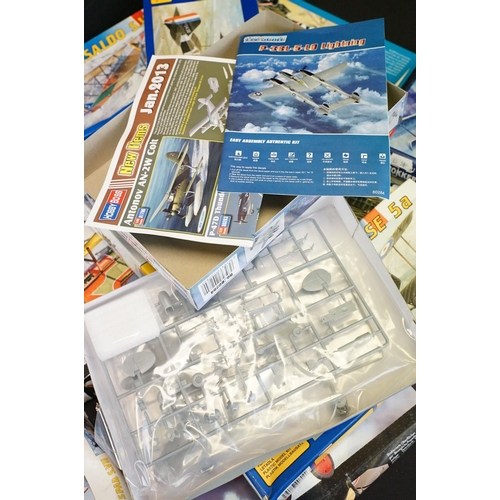 327 - 20 Boxed & unbuilt plastic model kits, mostly aircraft, to include 3 x Monogram (2 x 74012 British S... 