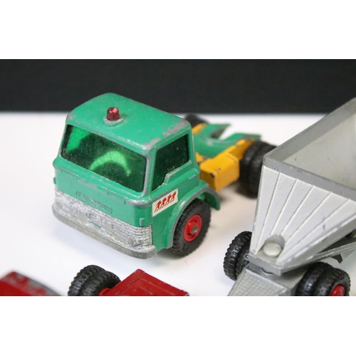 1465 - Around 60 mid 20th C onwards play worn diecast models, mostly Matchbox Lesney examples, also featuri... 