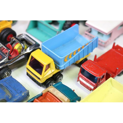 1465 - Around 60 mid 20th C onwards play worn diecast models, mostly Matchbox Lesney examples, also featuri... 