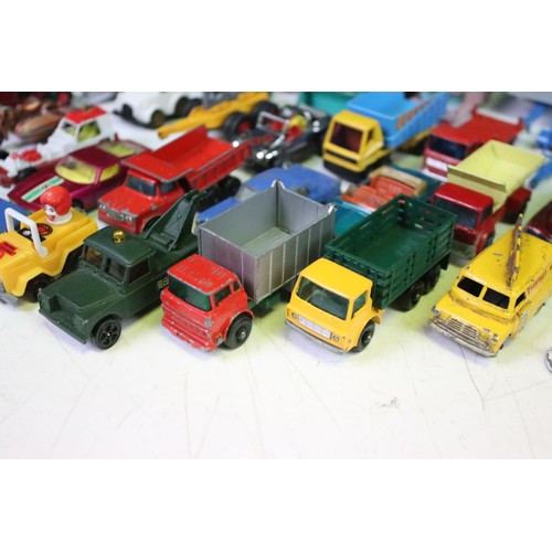 1465 - Around 60 mid 20th C onwards play worn diecast models, mostly Matchbox Lesney examples, also featuri... 