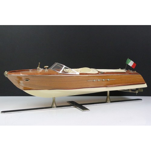 315 - Authentic Models AM Aquarama Italian runabout model boat, on stand, 26