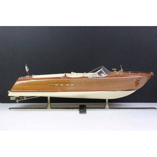 315 - Authentic Models AM Aquarama Italian runabout model boat, on stand, 26