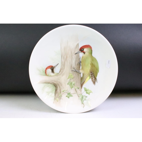 39 - Jean Evans - 1970s seven hand painted porcelain plates featuring assorted birds. All signed. Jean Ev... 