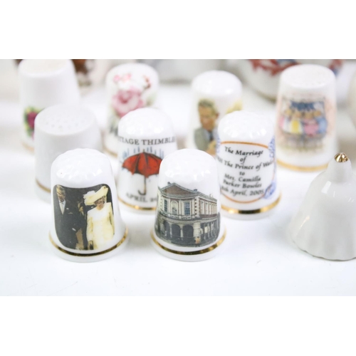 41 - Collection of crested ware ceramics together with a selection of ceramic thimbles including Royal Do... 