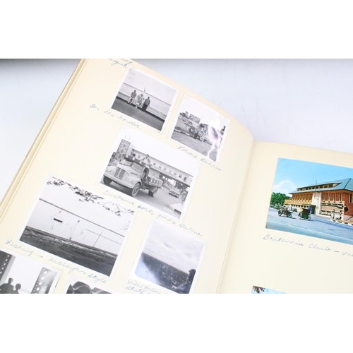 444 - Two Mid 20th century photograph albums to include a Hong Kong and Singapore example, containing blac... 