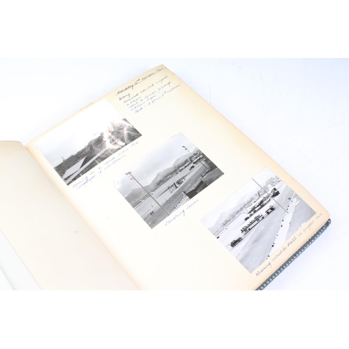 444 - Two Mid 20th century photograph albums to include a Hong Kong and Singapore example, containing blac... 