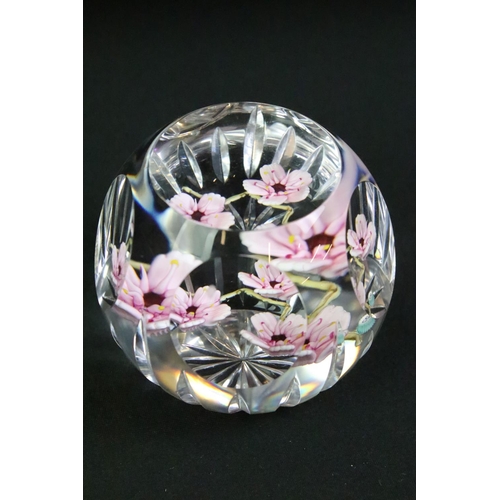 58 - Group of five Caithness Scottish glass paperweights to include Peaceful Blossom by Linda Campbell (2... 