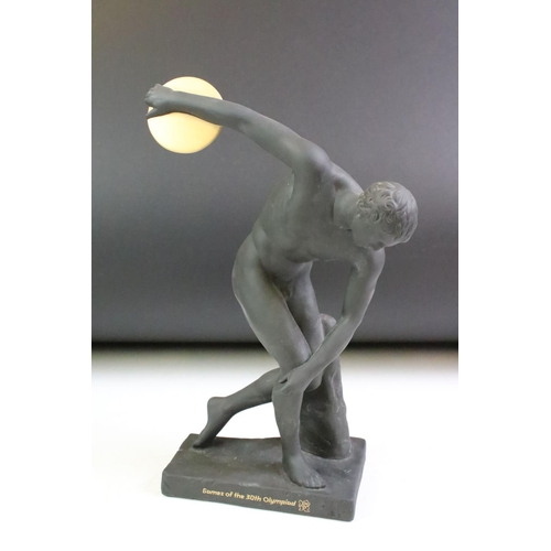 59 - Wedgwood limited edition Games of the 30th Olympiad black basalt figurines to include a discus throw... 