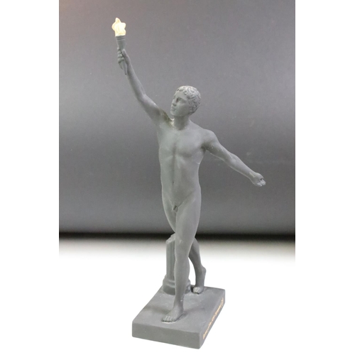 59 - Wedgwood limited edition Games of the 30th Olympiad black basalt figurines to include a discus throw... 