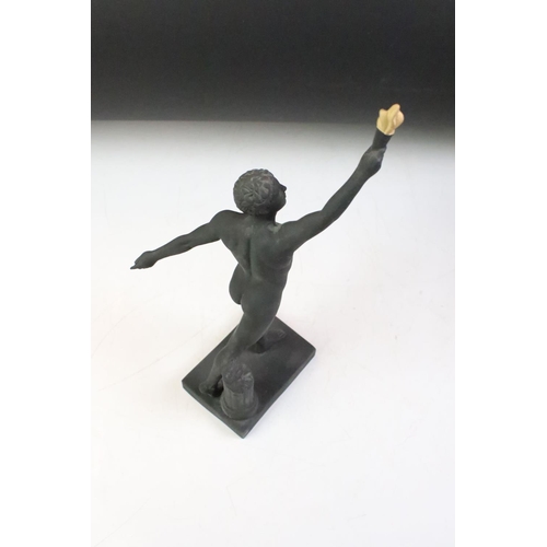 59 - Wedgwood limited edition Games of the 30th Olympiad black basalt figurines to include a discus throw... 