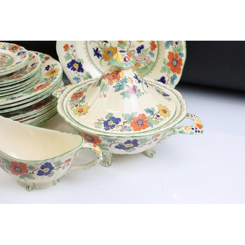 60 - Late 19th / early 20th century Masons Ironstone floral dinner ware, pattern no. c2639, to include 2 ... 