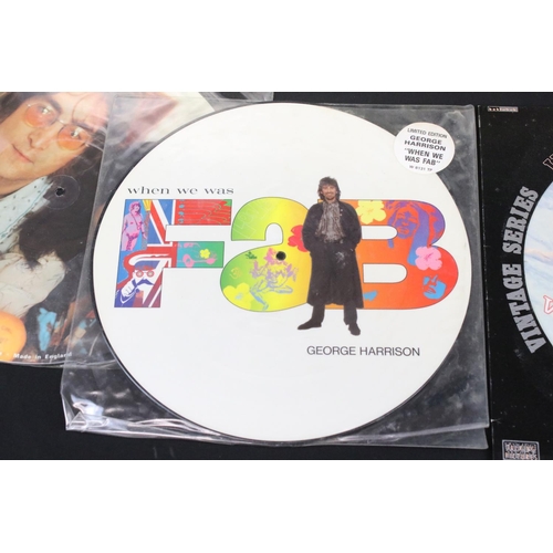 485 - Vinyl - 7 The Beatles & related 12” picture discs to include Abbey Road, The British Are Coming (Sea... 