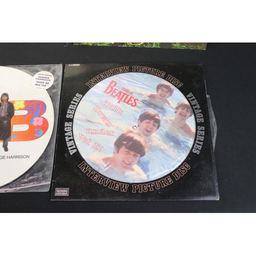 485 - Vinyl - 7 The Beatles & related 12” picture discs to include Abbey Road, The British Are Coming (Sea... 