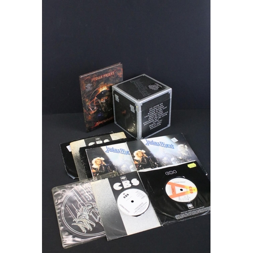 642 - Vinyl / CD’s - 10 7” singles and 2 CD box sets by Judas Priest including Demos Promos, to include: J... 