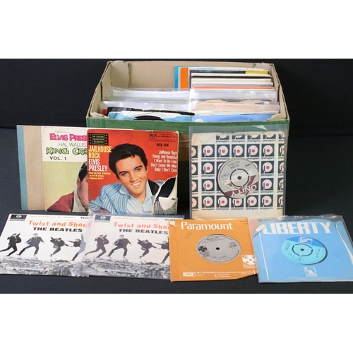 433 - Vinyl - Over 150 1950s and 1960s 7” EPs and singles including a large collection of The Beatles & me... 