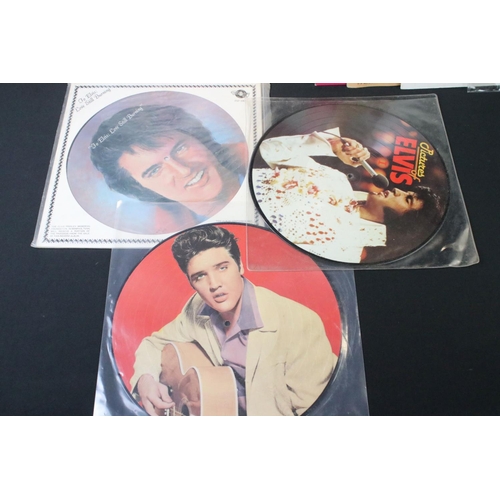 594 - Vinyl - 16 Elvis Presley picture disc LPs and one 10”.  Vg overall