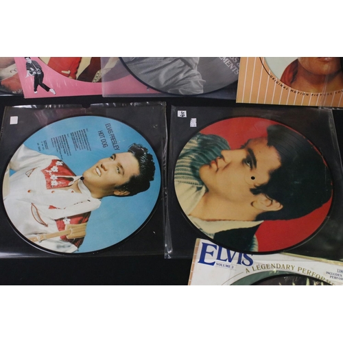 594 - Vinyl - 16 Elvis Presley picture disc LPs and one 10”.  Vg overall