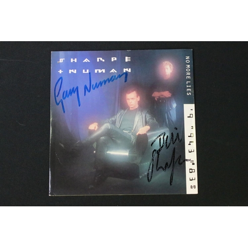 712 - Vinyl / Autograph - 3 singles by Gary Numan to include: Sharpe & Numan - No More Lies (Signed on fro... 