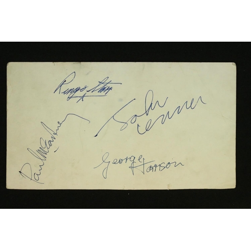 922 - Memorabilia - Full set of The Beatles autographs clearly signed to rear of a promotional postcard ci... 