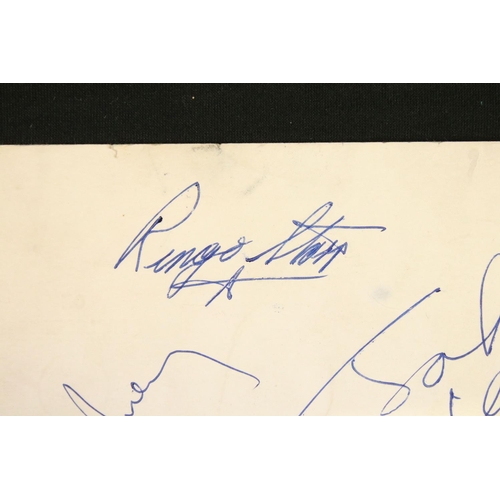 922 - Memorabilia - Full set of The Beatles autographs clearly signed to rear of a promotional postcard ci... 