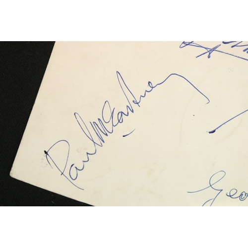 922 - Memorabilia - Full set of The Beatles autographs clearly signed to rear of a promotional postcard ci... 