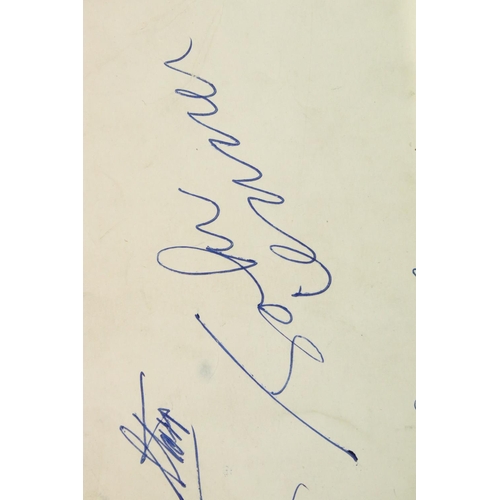 922 - Memorabilia - Full set of The Beatles autographs clearly signed to rear of a promotional postcard ci... 