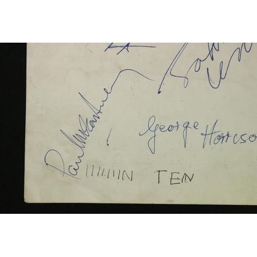 923 - Memorabilia - Full set of The Beatles autographs clearly signed to rear of a promotional postcard ci... 