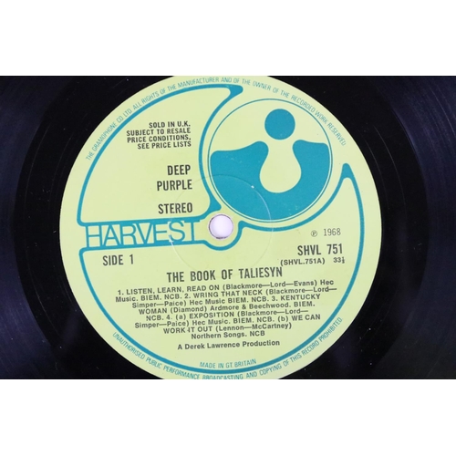 138 - Vinyl - 3 Deep Purple LPs to include The Book of Taliesyn (Harvest SHVL751) no EMI to label, Sold In... 