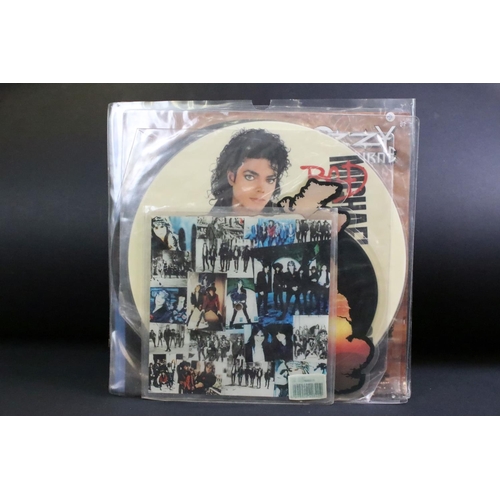 368 - Vinyl - 10 Rock & Pop picture discs / shaped discs to include: Michael Jackson - Bad (Album Picture ... 