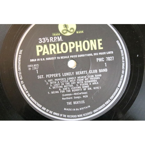 382 - Vinyl - 2 copies of The Beatles Sgt Pepper (PMC 7027 & PCS 7027).  The Gramophone Co Ltd and Sold In... 