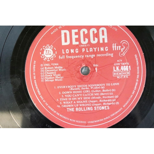 613 - Vinyl - 2 Rolling Stones LPs to include No.2 (LK 4661) red unboxed Decca label, Blind Man text, name... 