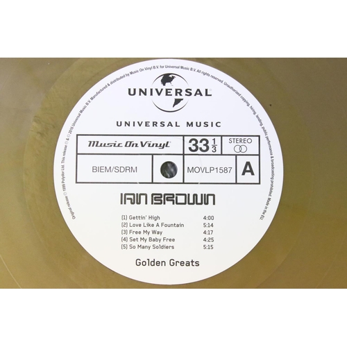 670 - Vinyl - 2 copies of Ian Brown – Golden Greats, Both UK 2016 Double Gold Vinyl albums, Gold stamped N... 