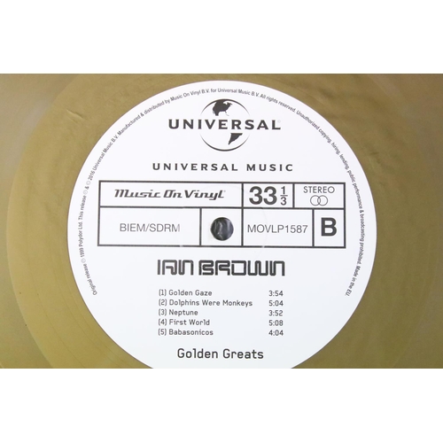 670 - Vinyl - 2 copies of Ian Brown – Golden Greats, Both UK 2016 Double Gold Vinyl albums, Gold stamped N... 