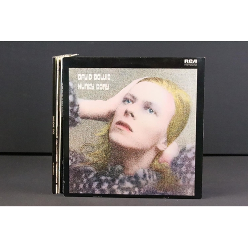 480 - Vinyl - 6 David Bowie LPs to include Hunky Dory, The Man Who Sold The World (INTS 5237), Aladdin San... 