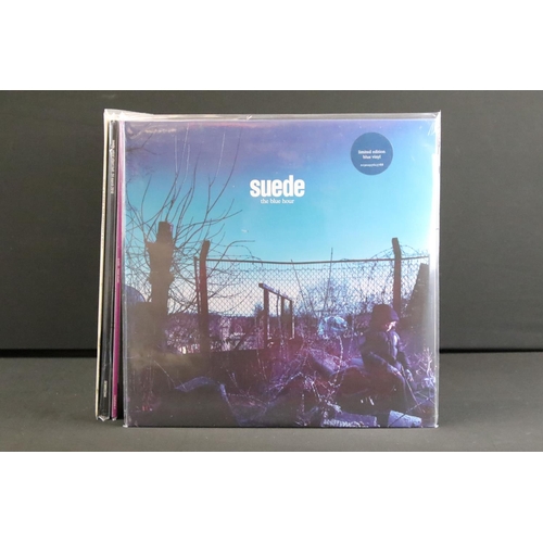 654 - Vinyl - 3 albums and 1 12” by Suede, to include: The Blue Hour (UK 2018 Double Blue Vinyl album, War... 