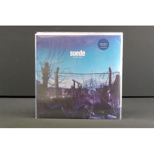 654 - Vinyl - 3 albums and 1 12” by Suede, to include: The Blue Hour (UK 2018 Double Blue Vinyl album, War... 