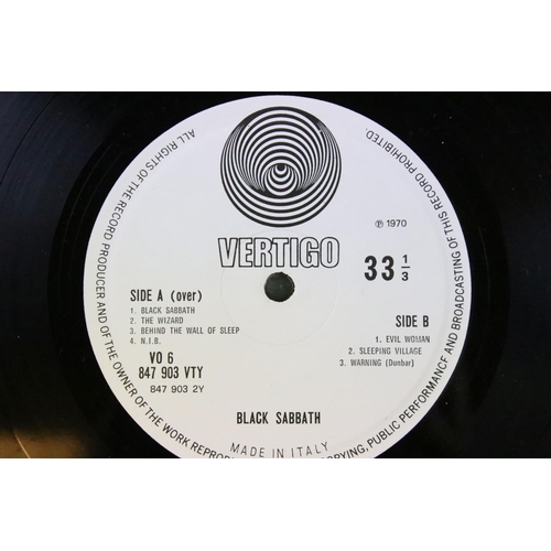 550 - Vinyl - Black Sabbath self titled LP on Vertigo V06.  Italian pressing, small swirl, Dunbar credit t... 