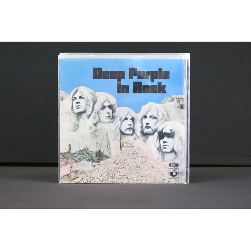 192 - Vinyl - 12 Rock LPs to include: Deep Purple x 4 (In Rock - No EMI, A2/ B1, Machine Head - A1/B1 with... 