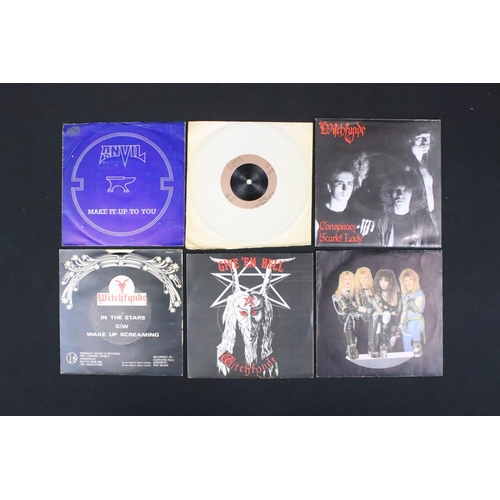 638 - Vinyl - 10 rare Heavy Metal / New Wave Of British Heavy Metal late 1970’s early 1980’s 7” singles in... 