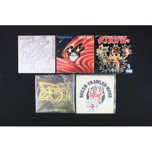 638 - Vinyl - 10 rare Heavy Metal / New Wave Of British Heavy Metal late 1970’s early 1980’s 7” singles in... 