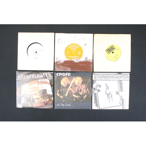 640 - Vinyl - 10 rare Heavy Metal / New Wave Of British Heavy Metal late 1970’s early 1980’s 7” singles in... 