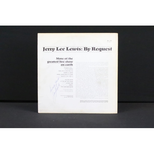 718 - Vinyl & Autograph - Jerry Lee Lewis By Request (BL 7746) signed to rear in biro.  Condition at least... 