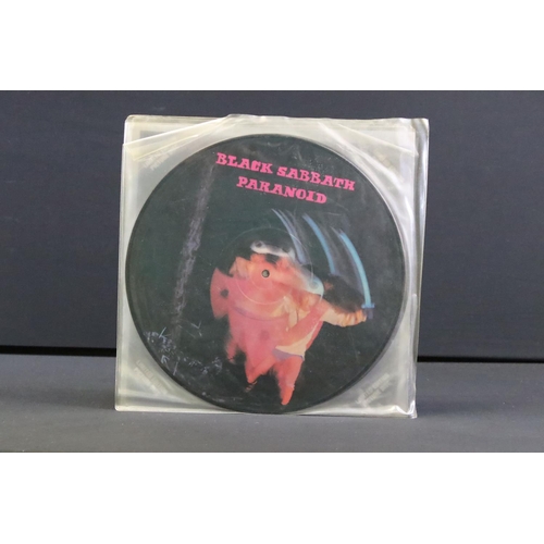 506 - Vinyl - 6 Black Sabbath and related UK Picture Discs to include: Paranoid (Album P/S, Nems Records, ... 