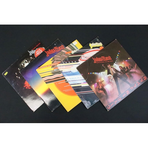 513 - Vinyl - 10 albums, 10 12” singles and one shaped picture disc by Judas Priest including Demos Promos... 