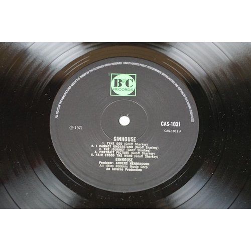 24 - Vinyl - Ginhouse self titled LP on B & C Records CAS 1031.  A1-U / B-1U matrices.  Sleeve Vg, Vinyl ... 