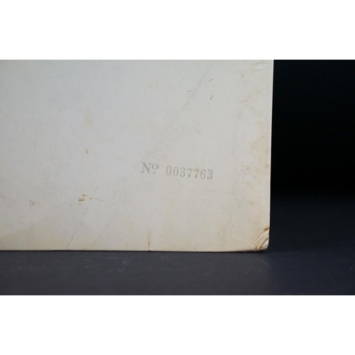 4 - Vinyl - The Beatles White Album PMC 7067, No. 0037763.  Top loader, tatty inners, no photos, poster ... 